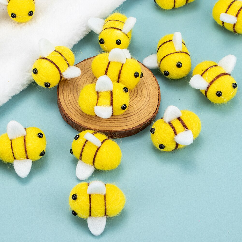 20 pièces BRICOLAGE Laine Feutre D'abeille Artisanat Fait Main En Épingle À Cheveux Pince À Cheveux Abeille Accessoires Photograpghy Accessoires Décor de Fête BRICOLAGE Costume D'abeille Fournitures