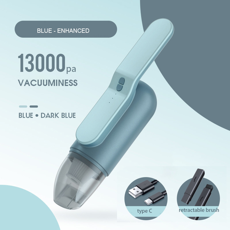 13000pa Tragbaren Handheld Staubsauger Drahtlose Vakuum Reinigung Auto Innen Sunction Reiniger für Auto Home: Blue