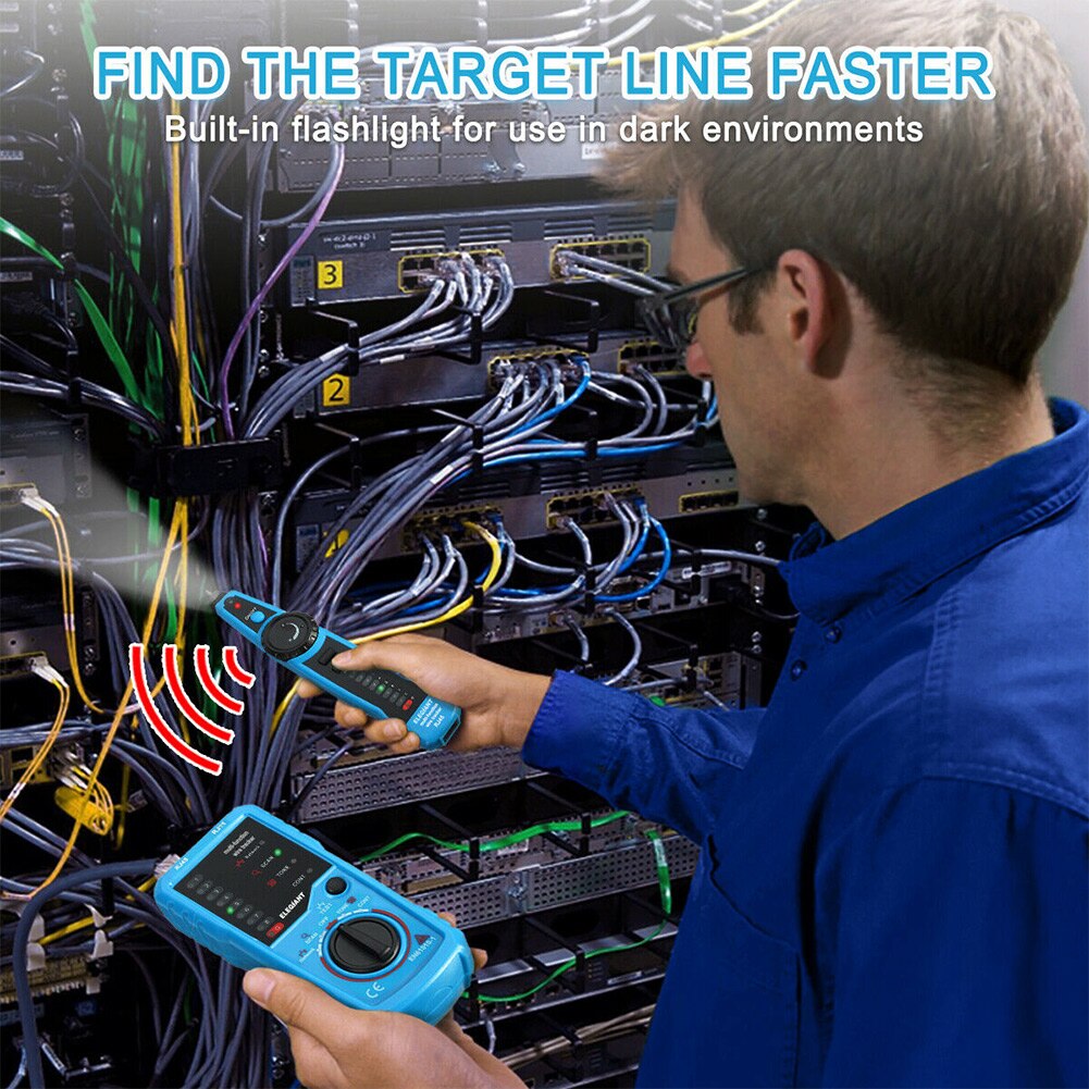 FWT11 Transmitter RJ11/45 Network Receiver Line Anti Jamming Adapter Cable Finder Phone Line Tracer Toner Ethernet LAN Checker