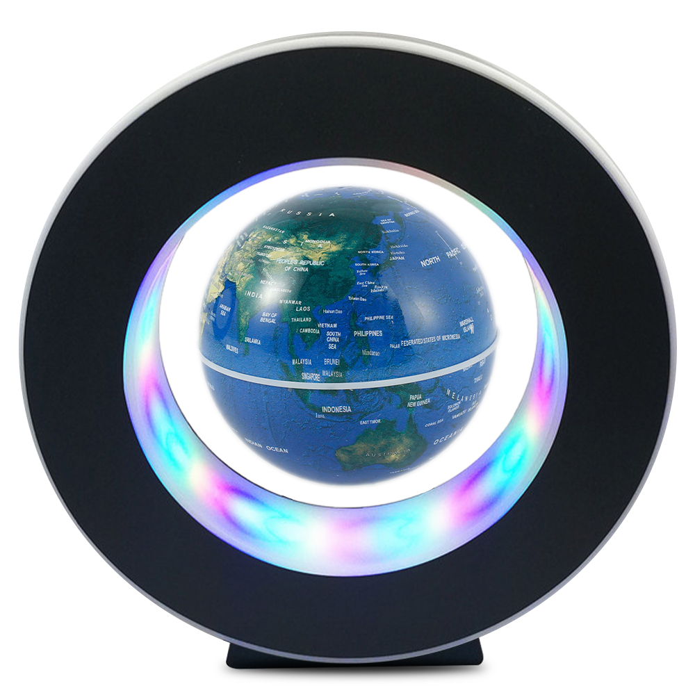 Schwebende Lampe Magnetische Levitation Globus LED Weltkarte Elektronische Anti-schwerkraft Lampe Pädagogisches Spielzeug nacht lichter Wohnkultur: Licht Grau