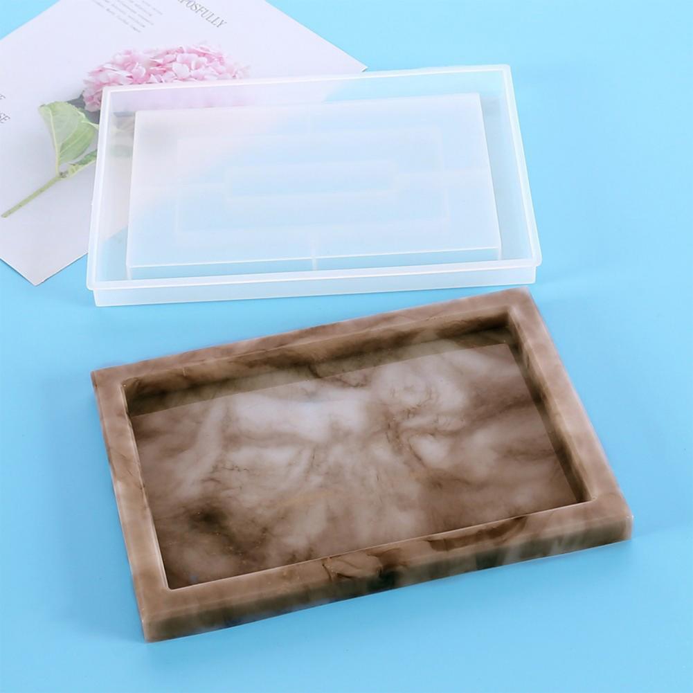 Mold Translucent Rectangle Shaped Silicone DIY Silicone Plate Mold for Coaster Forming Tray is Complete and is Easy to Adjust
