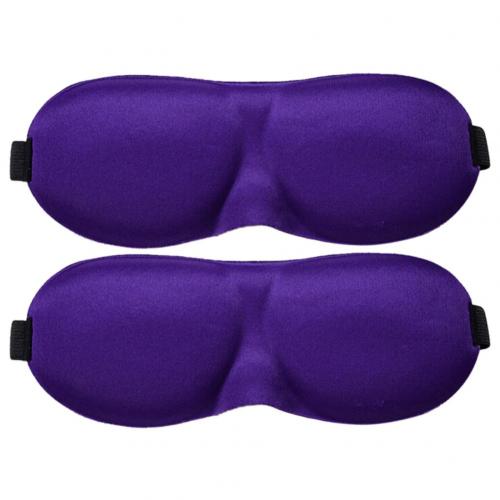 2Pcs Unisex Breathable Sleeping Eyeshade Cover Eye Mask Patch Rest Blindfold Eyepatch Night Mask Sleeping Mask: Purple