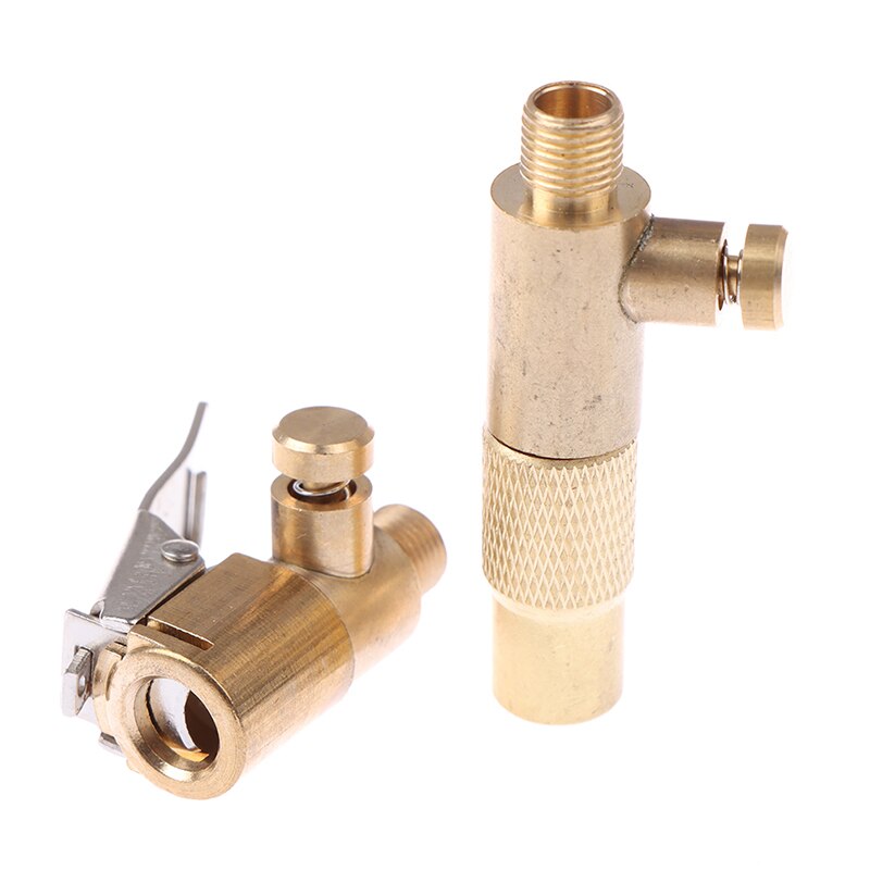 1 Pc 8mm Brass Car Tire Inflator Valve Stem Connector Air Compressor Pump Chuck Lock On Clip Adapter