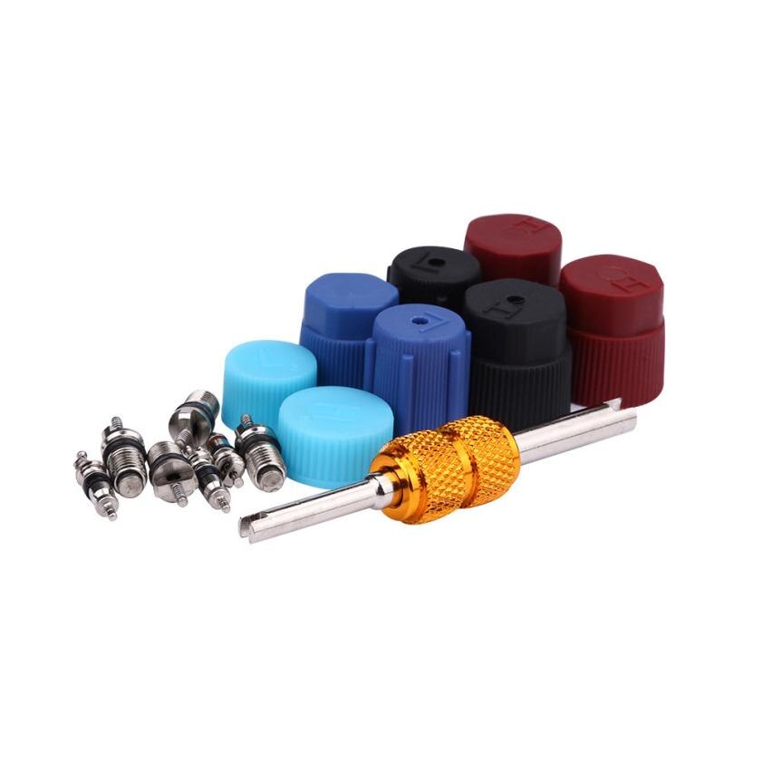 Componenten AC Systeem Cap & Valve Service Kit + Schrader Ventiel Remover-Installer Tool Z1012 5up