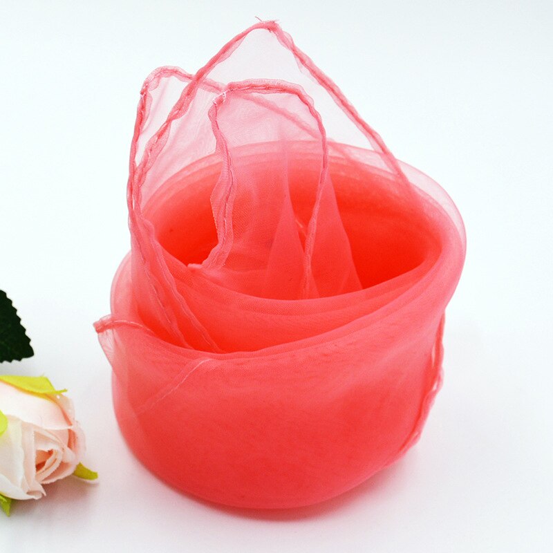 Fille Performance petits foulards danse foulards Imitation de soie petits carrés Candycolor couleur unie belle écharpe