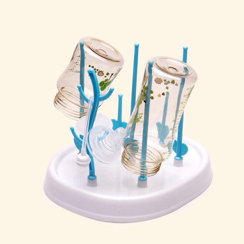 Hand Gratis Fles Houder Baby Set Boom Droogrek Afneembare Boxed Melk Fles Droogrek Opslag Bestek