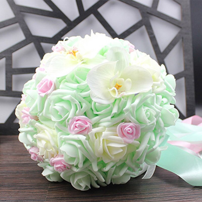 ZUOYITING,Bride holding flowers, Romantic Wedding Colorful Bride 's Bouquet,red pink blue and purple bridal bouquets