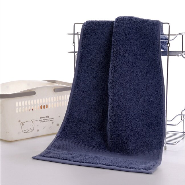 Zhuo mo egyptisk bomuld ansigt håndklæde badeværelse ensfarvet sports håndklæde 5- stjernet hotel hjemmebrug 36*76cm ansigt håndklæder: Blå