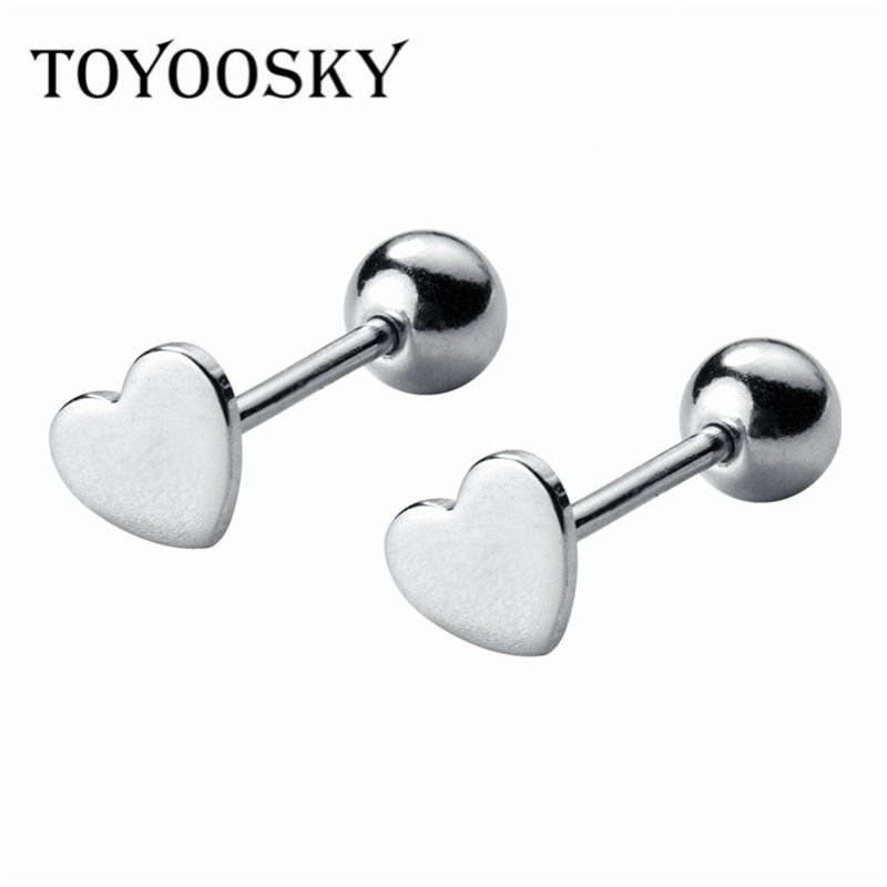 Kleine Hart 925 Sterling Zilveren Oorbellen Stud Schroef Kids Baby Oorbellen Zilver 925 Voor Vrouwen Meisjes Mini Minimalistische Sieraden