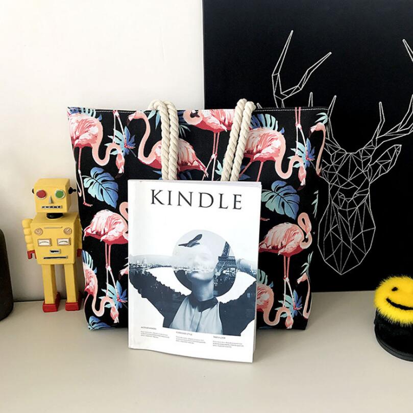 Neuestes modell Flamingo Segeltuch handtaschen, große kapazität, lässige schultertasche, lässige schlichtheit, Hochschule-schultasche  cz240