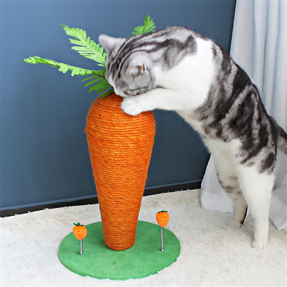 Funny Kitten Cat Scratching Post Cat Scratcher Carrot Cat Claw Scratcher Cat Training Toys for Kittens and Cats