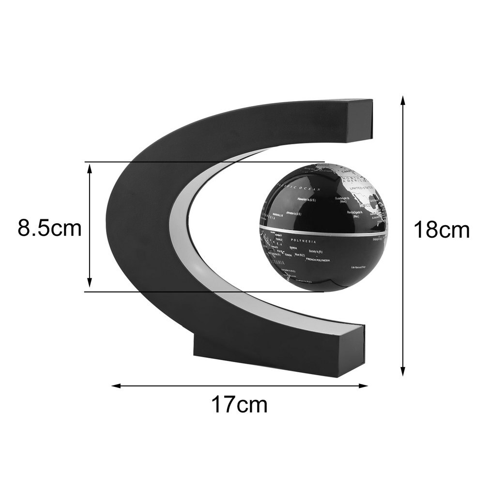 Mode Elektronische Drijvende Tellurion C Shape Magnetische Levitatie Zwevende Globe World Map Met Led Licht Woondecoratie