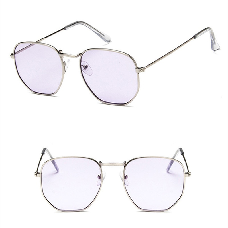 Polygonale kvinner solbriller menn briller dame luksus retro metall solbriller årgang speil  uv400 oculos de sol