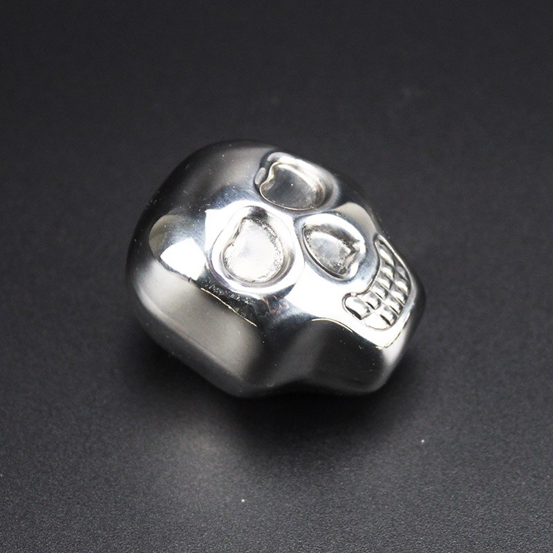 Cubos de hielo de acero inoxidable piedras de whisky piedras de enfriamiento reutilizables rocas para bebida vino cerveza mantener su bebida fría más tiempo: Skull 1 pcs