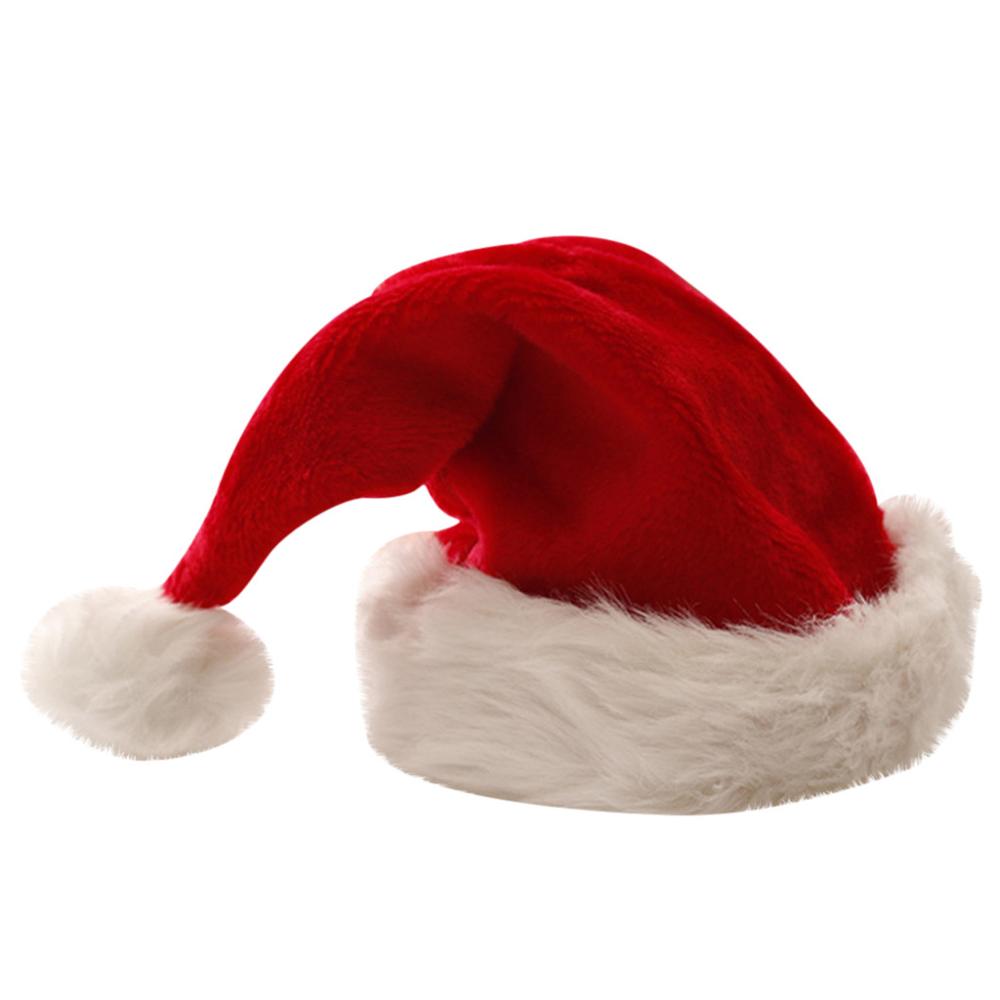 Christmas Cap Thick Ultra Soft Plush Cute Santa Claus Fancy Dress Hat Christmas Hats Warm Winter Christmas Decorations: Default Title
