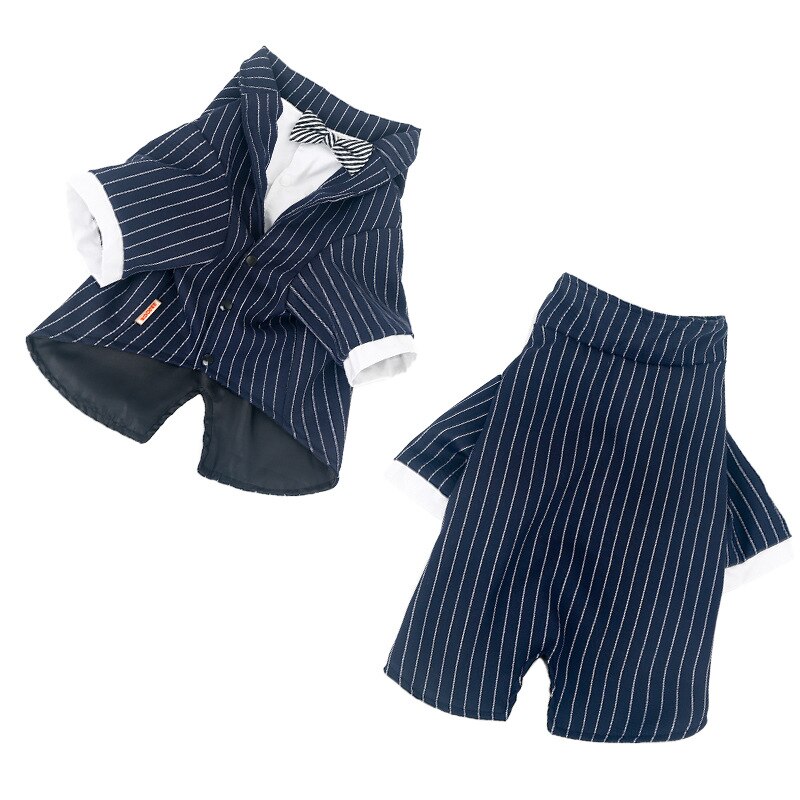 Large Dog Clothes Stripes Big Dog Coat Bowknot Tuxedo Jacket Wedding Suit Pet Clothes For Samoye Husky