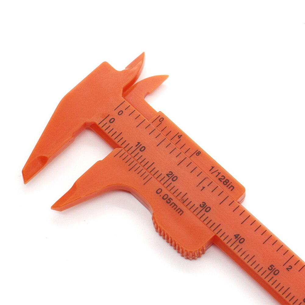 80mm Plastic Vernier Caliper Double Scale Measuring Millimeter/Inches Sliding Micrometer Student Mini Ruler DIY Model