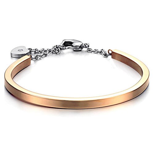 Factory Price Gold Color 316L Stainless Steel Bangels Bracelets for women: Rose Gold