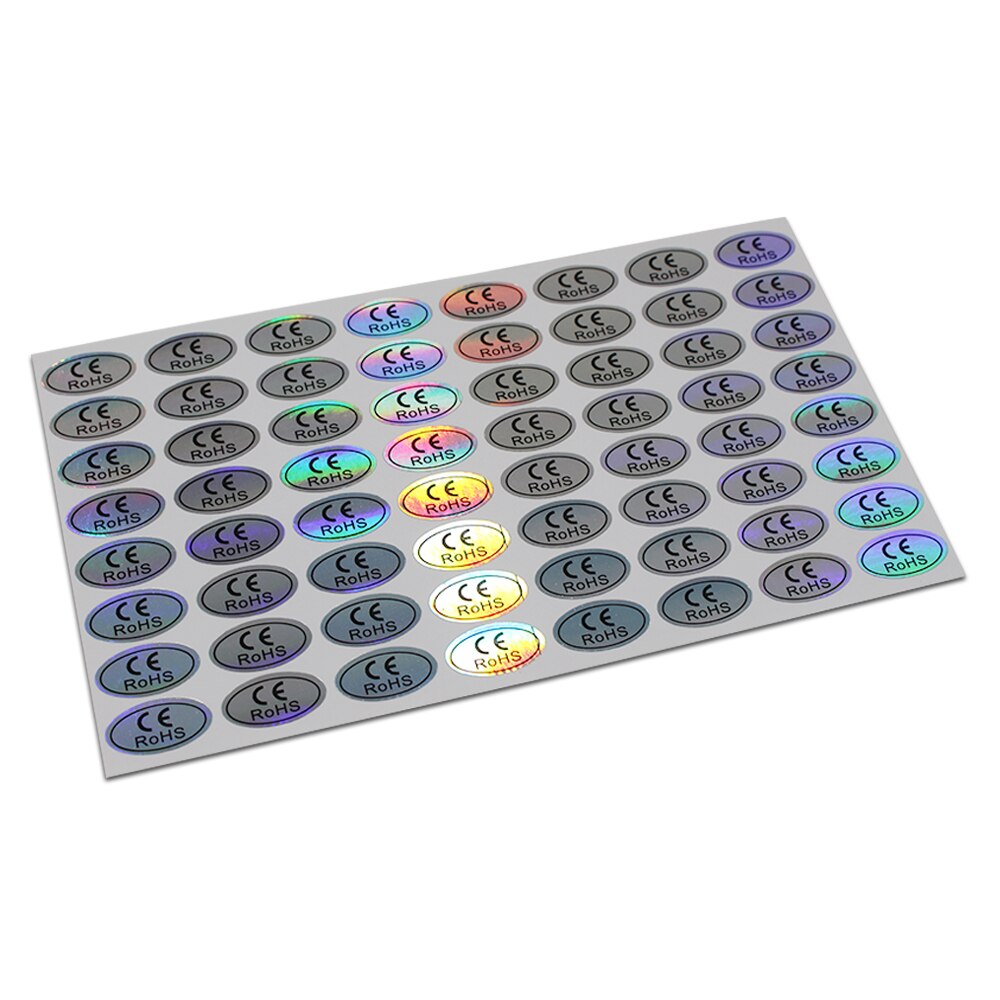 1.1*2Cm Ellipse Glittery Ce Gecertificeerd Rohs Label Sticker Ovale Milieu Kleurrijke Stickers Etiketten Voor Elektronische Product