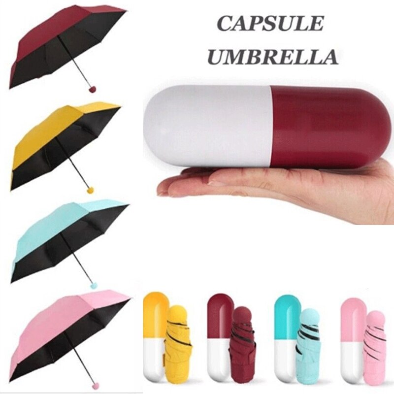 Sød mini bærbar foldbar paraply lomme parasol regn anti-uv rejse paraply