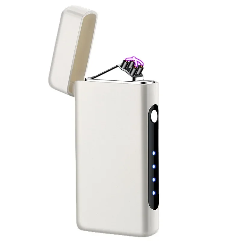 Winddicht USB Typ-C Lade Doppel Arc Feuerzeug Plasma Outdoor Puls LED Display Bildschirm Männer Wiederaufladbare
