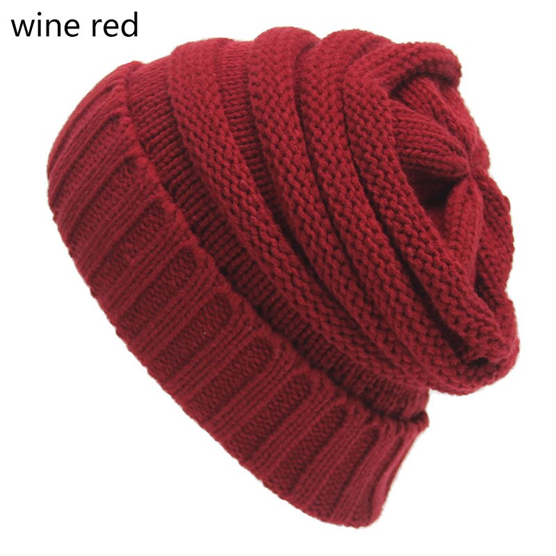 Q Keep Warm Knitted Hat 1Pcs Woman Bonnet 21*21CM Cap Multipurpose Autumn Winter Accessories Winter Essential Hats: wine red
