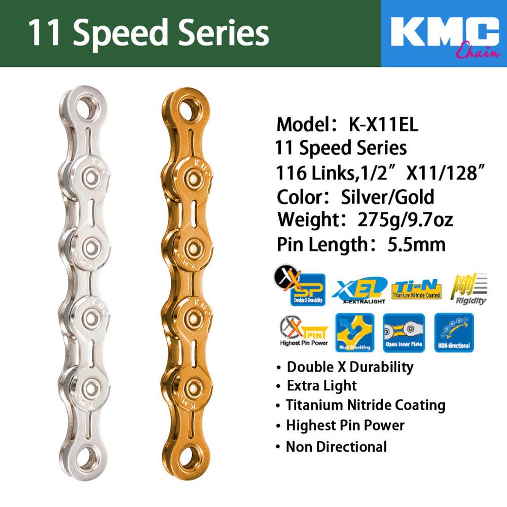 kmc chain x11 x11L x11sl X11ept x11el x11.93 gold silver chain super light chain mtb road bicycle: X11EL-Gold