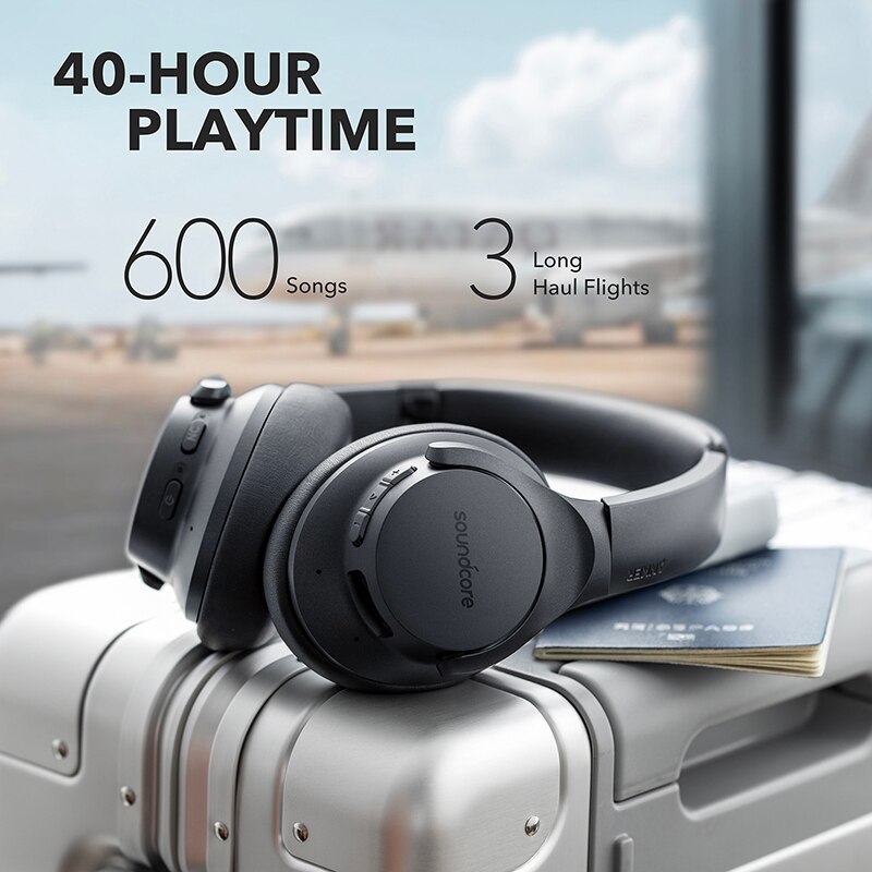 Anker Soundcore Leven Q20 Hybrid Active Noise Cancelling Hoofdtelefoon, Draadloze Over Ear Bluetooth Hoofdtelefoon