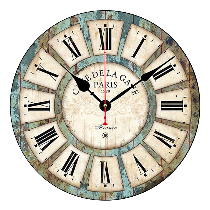 Nuevos Relojes Retro de madera para colgar en la pared, de moderno, Vintage, rústico, Retro, para decoración del hogar, oficina, cafetería: 01
