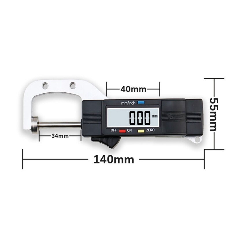 Digital Thickness Gauges Mini Portable Horizontal Electric Thickness Meter Measurement Tool 0-25.4mm Caliper 0.01mm