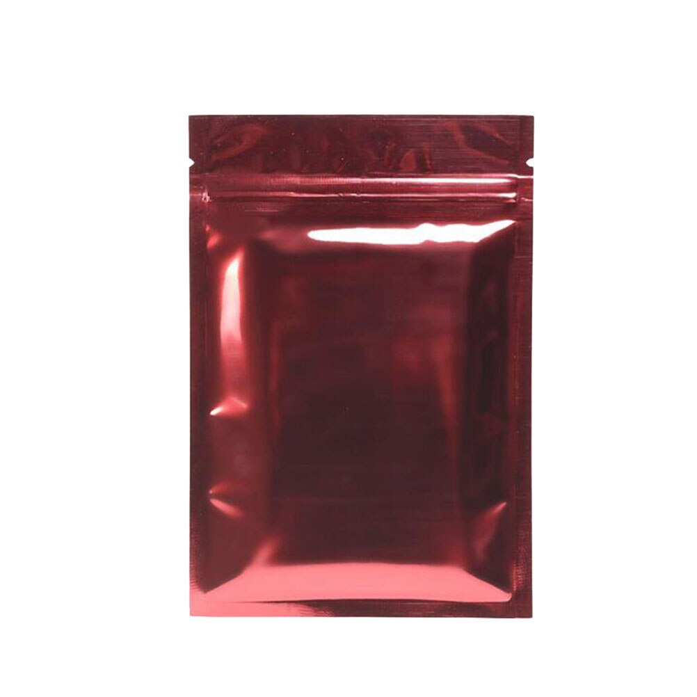 100 Stck Aluminium Folie Verpackung Taschen Wiederverschließbaren Reißverschluss Zealed Taschen Wiederverwendbare Lebensmittel Beutel für Kaffee Bohnen Kekse (Weiß): rot