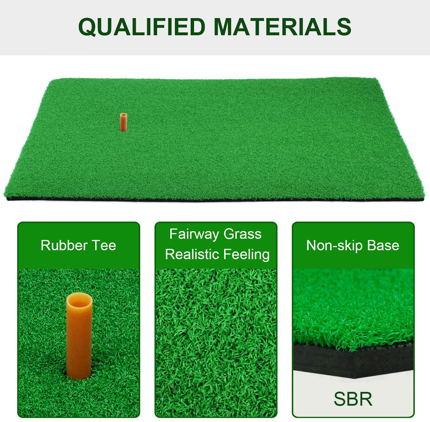 12”x 24” Golf Practice Hitting Mat with Tee Balls,Golf Mat Pad for Indoor Backyard Golf Chipping Driving Range Target Swing Aids