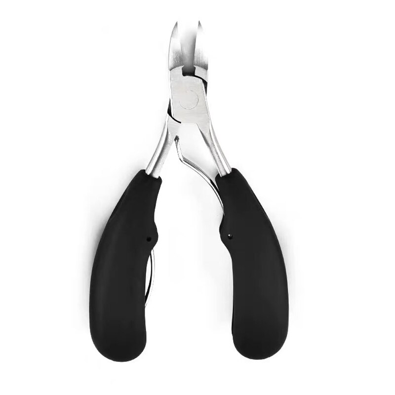 1 pcs Double Spring Nail Scissors Sharp Curved Paronychia Remover Fingernail &amp;Toenail Dead Skin Trimming Nail Clipper Nipper: black