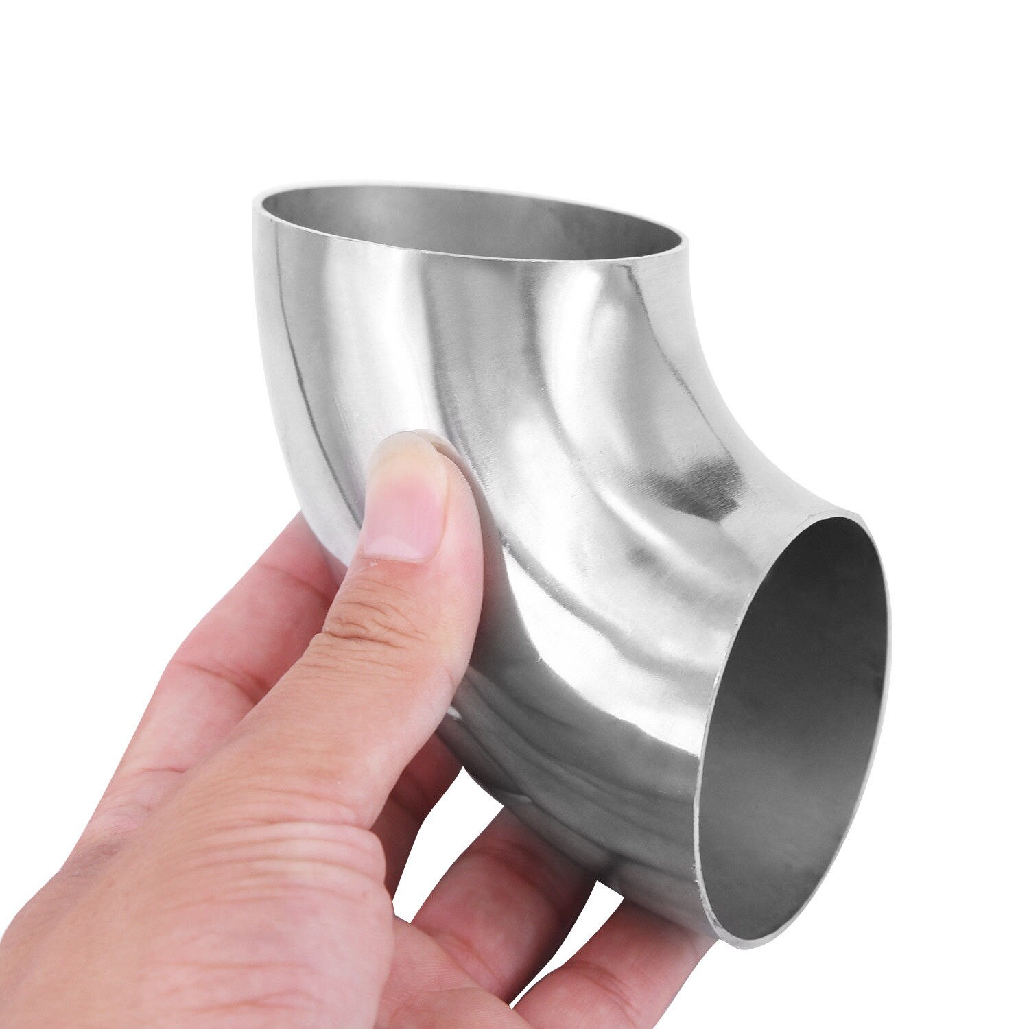 1PC Car 60mm Stainless Steel 90 Degree Bend Elbow Exhaust Pipe Fitting Stair