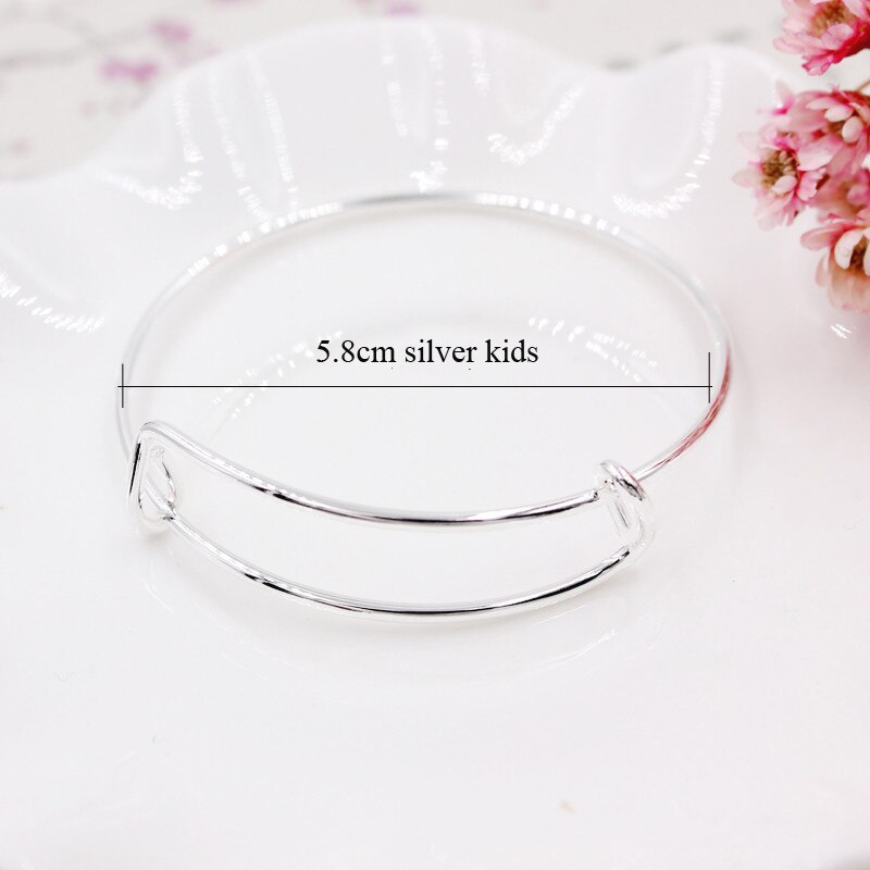 Lot 10pcs Cheap Expandable Wire Bracelets Bangles for Women Kids 50/58/65mm DIY Jewelry Making Chic: Silver 58mm kids