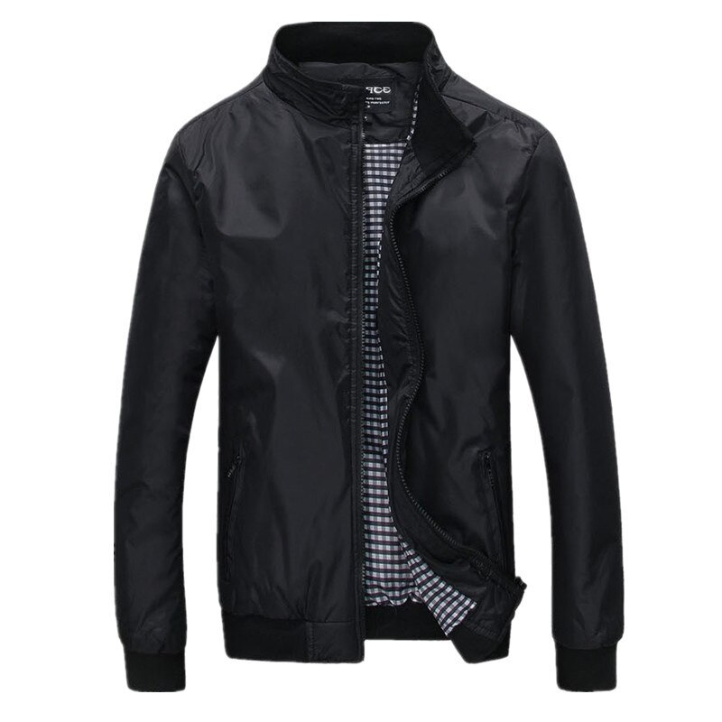 M -5xl vårsommer jakke herre uformelt tynn tykk vindjakke høyskole bomber svart vindjakke homme varsity jakke stor størrelse  yj19: Svart jakke / 5xl