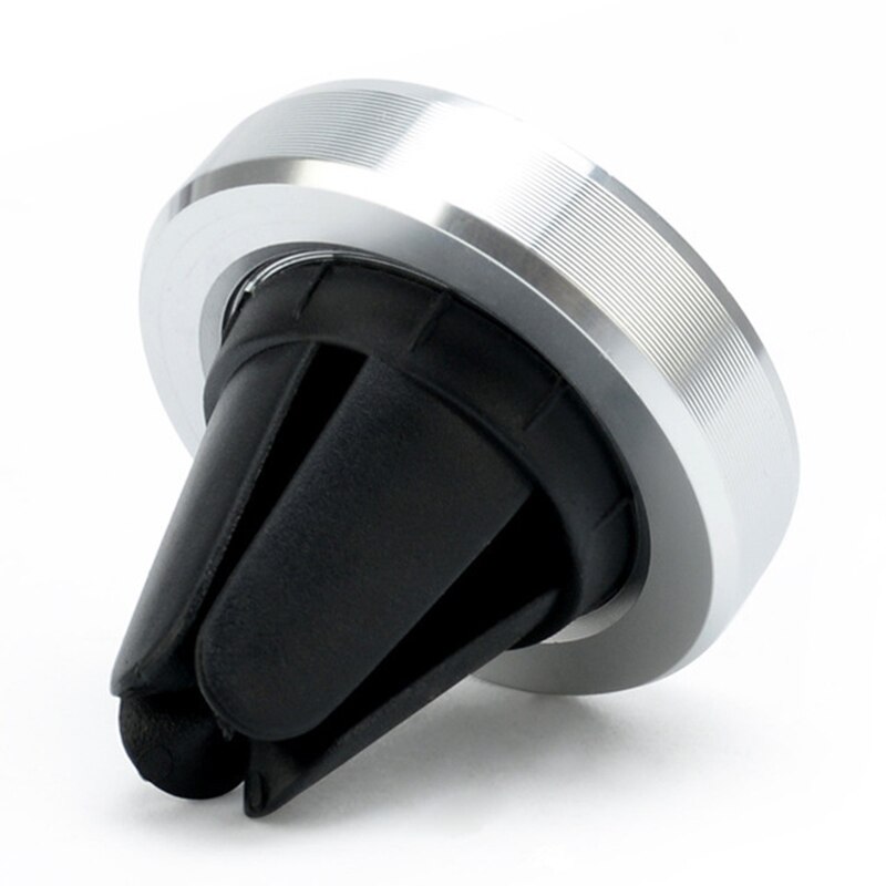 Luftventil holder mobiltelefon holder navigation magnetisk bilholder 360 metal mini magnet beslag smartphone stativ magnet holder: Sølv