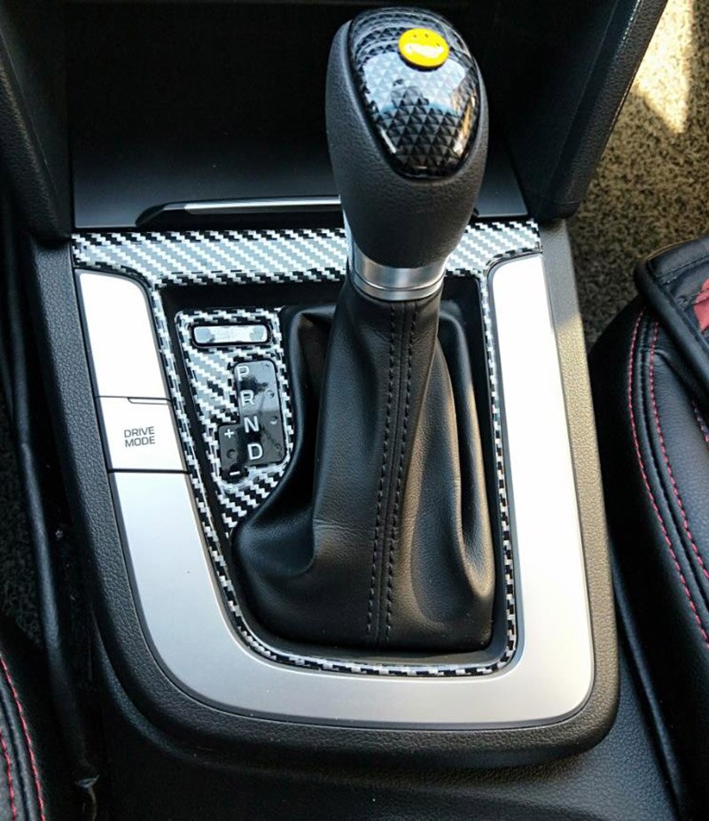 Pomo deportivo de fibra de carbono para palanca de cambios, tapa de palanca de cambios, embellecedor de Panel Protector, accesorios para Hyundai Elantra