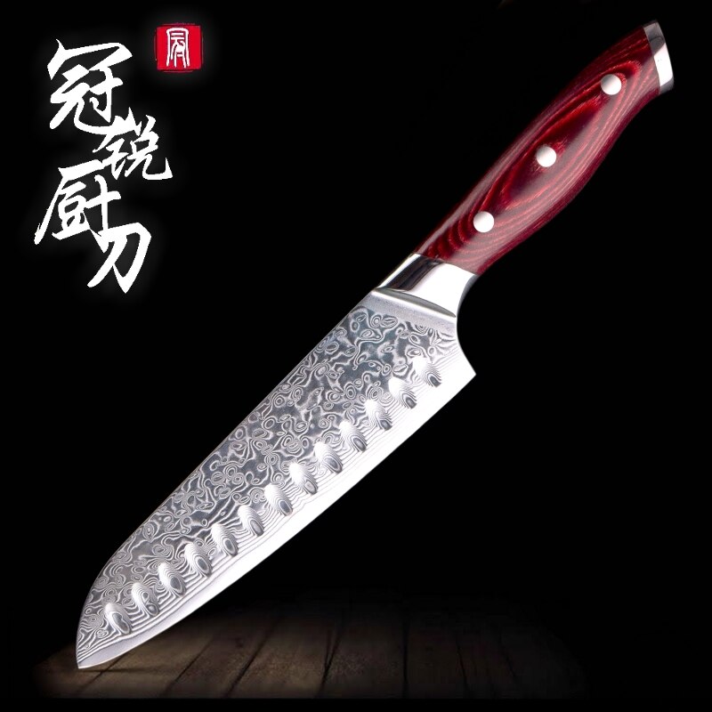 Damascus Kitchen Knife vg10 Japanese Damascus Chef Santoku Kitchen Knives Best Cooking Tools Grandsharp Brand: 6.5 inch santoku
