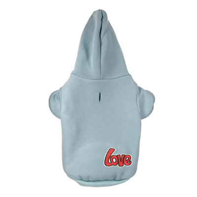 "Love" Embroidered pattern Pet Puppy Dog Clothes Hoodies Jumpers Tracksuits for Small Medium Dogs: Blue / XL