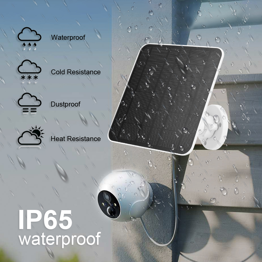 Wodoodporny panel słoneczny 5V 6W Ładowarka do kamer z ogniwami słonecznymi Port Micro USB i USB-C 360 ° Regulowany panel słoneczny do Eufycam 3/3C/2/2