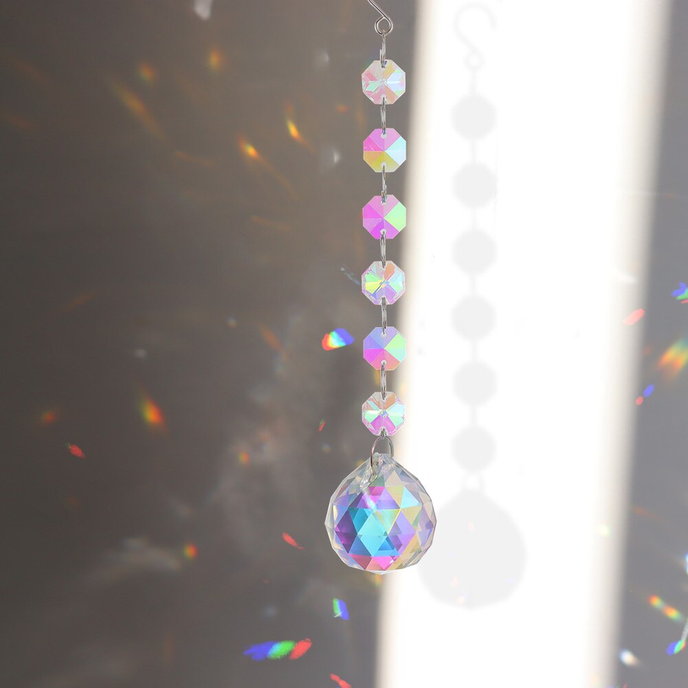 Sun catcher Crystal Moon campanelli eolici prismi diamantati appeso luce Catcher arcobaleno fai tende da finestra pendente decorazioni per la casa: A