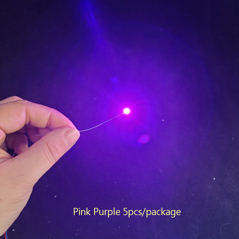 verdrahtet LED Smd 1206 3v LED Lampe Modelle Zug Vor-gelötet Mikro Litz für Zug Eisenbahn Landscapehobby Modell Bausatz Eisenbahn Beleuchtung: 1206Rosa Violett