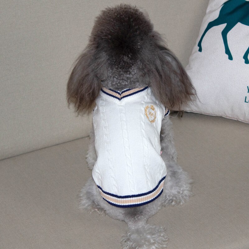 Cat Dog Sweater Coat Chihuahua Miniature Pinscher maltese Shih Tzu Pomeranian Poodle Schnauzer Small Dog Clothes Pet Clothing: White / S