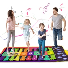 Tappetino per pianoforte musicale per bambini Tappetino da gioco per tastiera duetto 20 tasti Pianoforte da pavimento con 8 strumenti Suono 5 modalità Paly Tappetino da ballo Giocattoli educativi