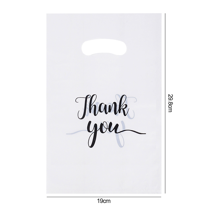 50/100pcs Thank You Bags Wedding Candy Biscuit Packaging Plastic Bag Birthday Party For Guests Small Business Supplies: MINT GREEN / 13x8x15cm