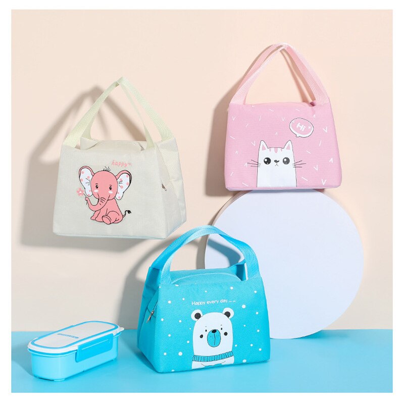 Portátil dos desenhos animados piquenique almoço saco térmico isolado lancheira tote cooler bolsa bento bolsa jantar recipiente sacos de armazenamento de alimentos