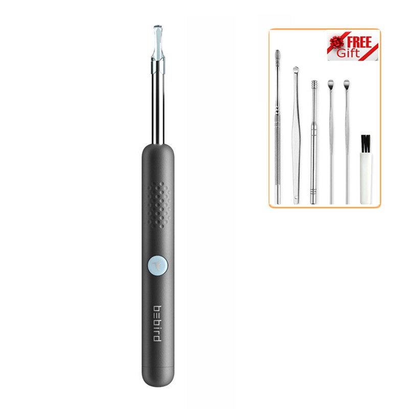 Xiaomi Bebird R1 Wireless Intelligent Visual Ear Sticks Endoscope 300W High Precision Earpick Mini Camera Otoscope Ear Cleaner: Black add Accessorie