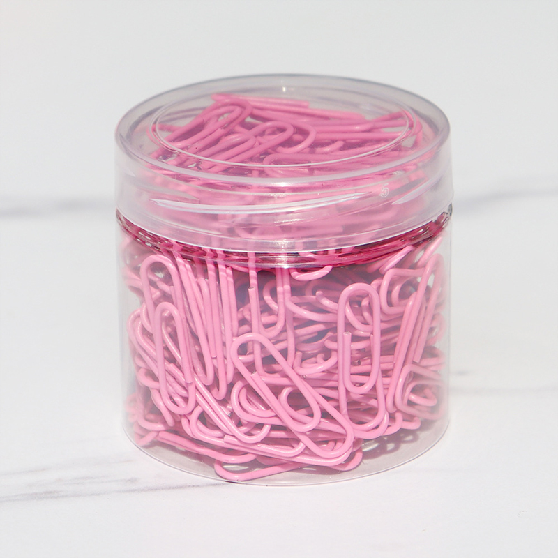 200pcs 28mm Colored Metal Paper Clip Bookmark Office Stationery Cartoon Anti Rust Pin Return Type Needle: Light Grey