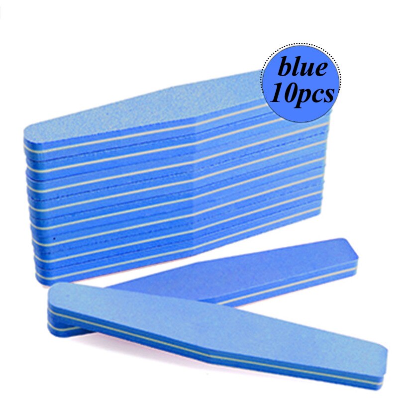 60 pcs Nail Files Nail Buffer Buffing 100/180 Nail Beauty Tools Diamond Spong Bloc Polissoir Ongles DIY Nail Tools: 10pcs-blue